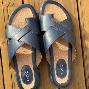 BOC Blue Slip on Sandals with Toe Ring